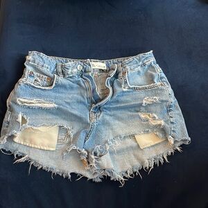 Zara high waist denim shorts